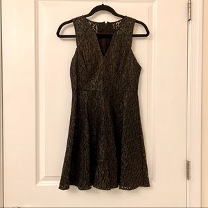BCBG Generation black & gold short flare dress